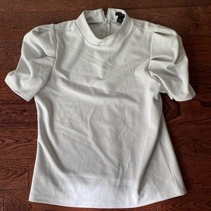 🆕Ann Taylor light gray/blue high collar blouse